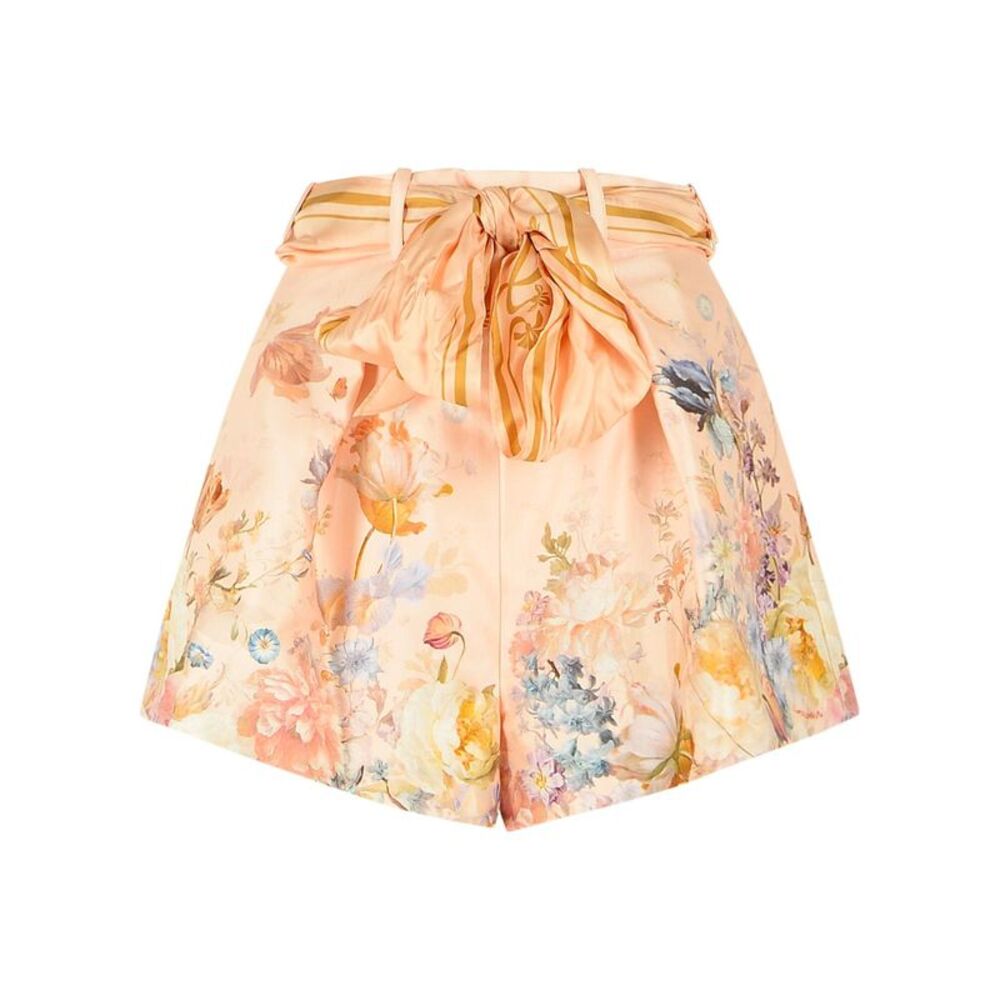 Zimmermann 'Viliant' Peach Silk Shorts Women